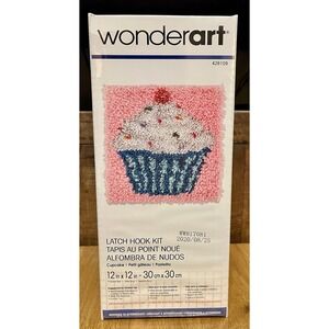WonderArt 12" X 12"  Latch Hook Kit CUPCAKE New Sealed